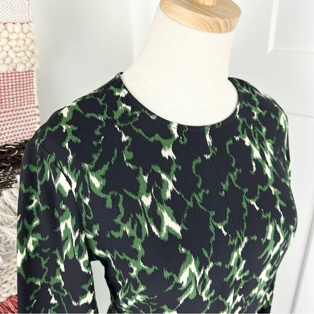 A.L.C. Elegant Black and Green Patterned Dress - Picture 4 of 13